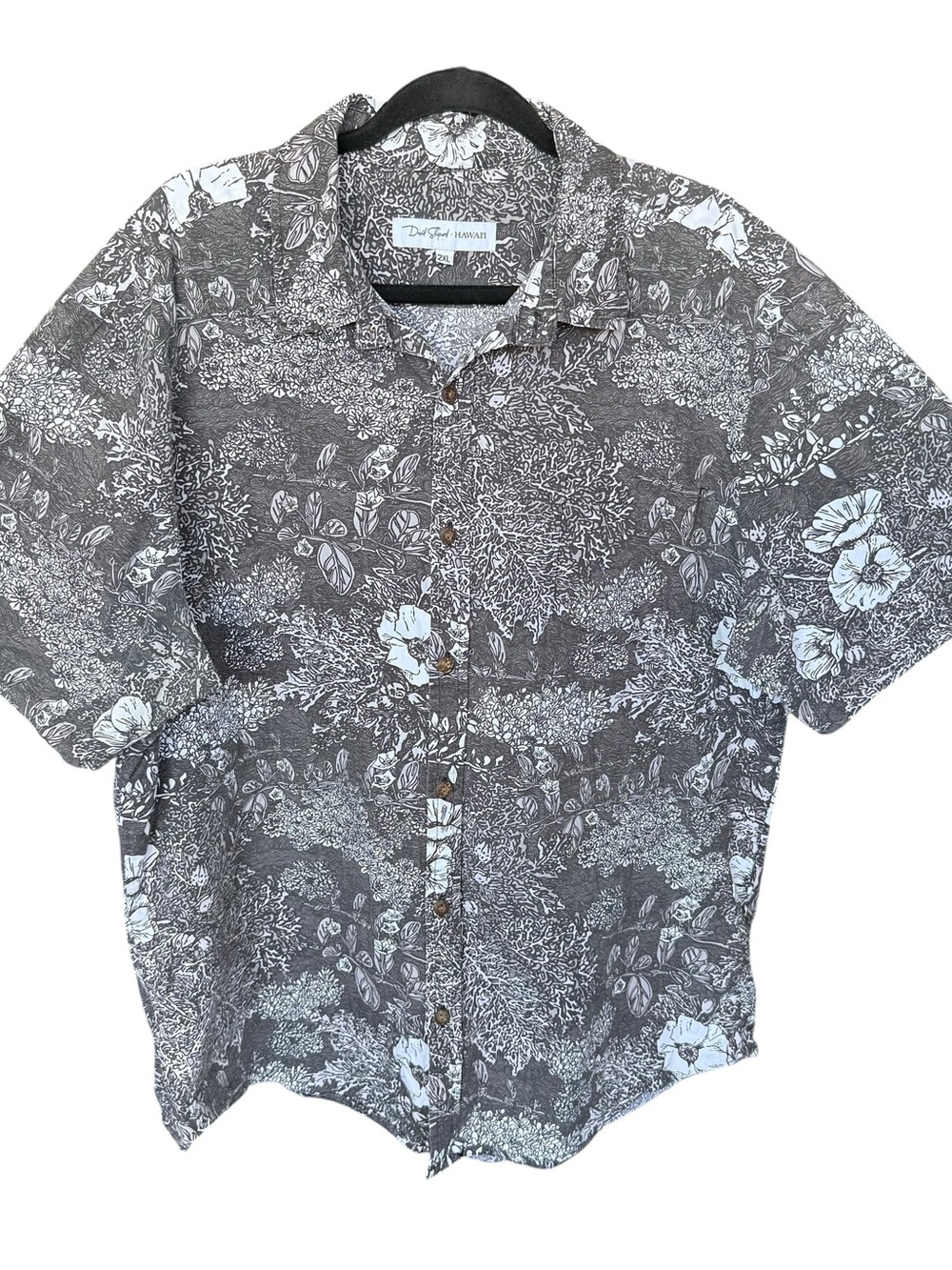 David Shepard Hawaii men’s aloha shirt full button size 2XL